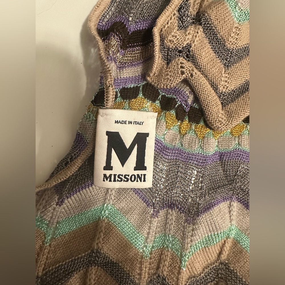 MISSONI CHEVRON WOVEN WOOL SKINNY SCARF - Picture 4 of 8